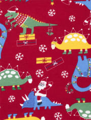 Unisex Kids Christmas Dino Snug Fit Cotton Pajamas