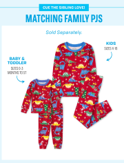 Pijama de algodón unisex para niños Christmas Dino Snug Fit