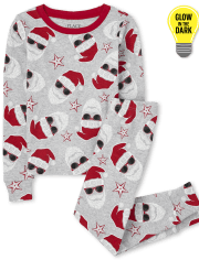 Pyjama Famille assorti phosphorescent Santa Snug Fit en coton