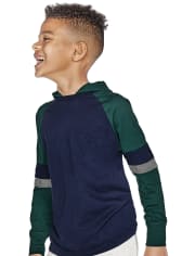 Sudadera con capucha colorblock para niños