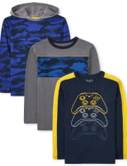Pack de 3 tops de camuflaje para videojuegos para niños