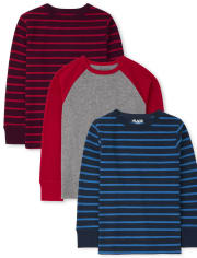 Pack de 3 tops térmicos a rayas para niños