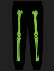 Unisex Kids Glow Skeleton Jogger Pants