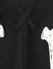 Unisex Kids Glow Skeleton Jogger Pants