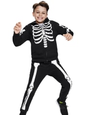 Unisex Kids Glow Skeleton Jogger Pants