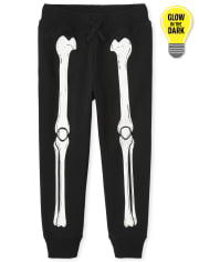 Unisex Kids Glow Skeleton Jogger Pants