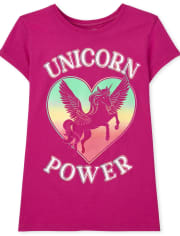 Camiseta con gráfico Unicorn Power para niñas