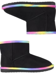 Bottines basses arc-en-ciel en faux suède pour fille
