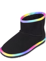 Bottines basses arc-en-ciel en faux suède pour fille