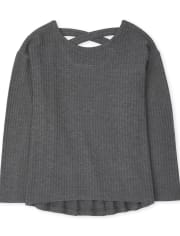 Suéter ligero con espalda cruzada para niñas
