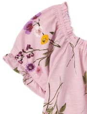 Top con volante floral para niñas