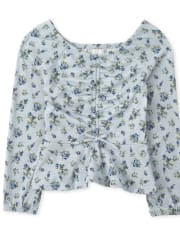 Top campesino floral para niñas