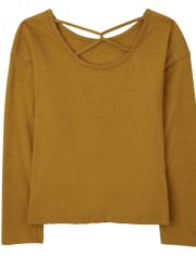 Girls Animal Tie Front Cut Out Top