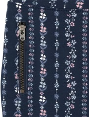 Girls Zip Ponte Knit Pull On Jeggings