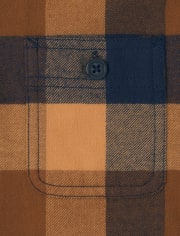 Boys Matching Family Plaid Flannel Button Up Shirt