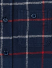 Sudadera con capucha y botones a cuadros para niños