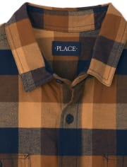 Mens Matching Family Plaid Flannel Button Up Shirt