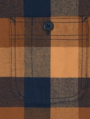 Mens Matching Family Plaid Flannel Button Up Shirt