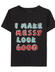 Camiseta con gráfico desordenado para bebés y niños pequeños