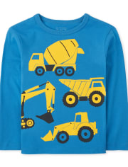 Toddler Boys Construction Truck Graphic Tee