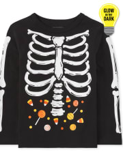 Baby and Toddler Boys Dad And Me Glow Skeleton Graphic Tee