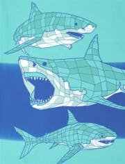Boys Geometric Shark Graphic Tee