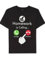 T-shirt graphique d'appel aux devoirs pour garçon