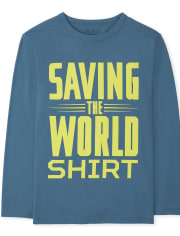 T-shirt graphique pour garçons, Sauver le monde