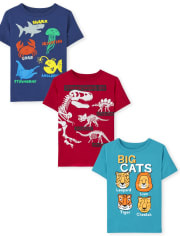 Toddler Boys Animals Graphic Tee 3-Pack