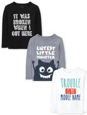 Toddler Boys Trouble Graphic Tee 3-Pack