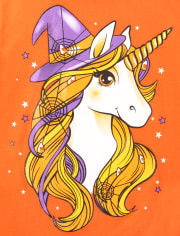 Girls Unicorn Witch Hat Graphic Tee