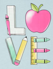 Les filles aiment les fournitures scolaires T-shirt graphique