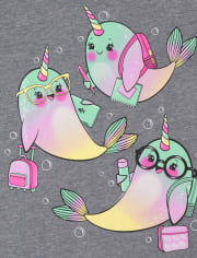 T-shirt graphique Narvals pour filles