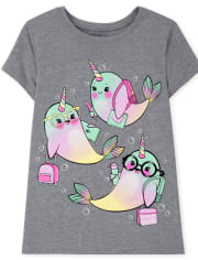 T-shirt graphique Narvals pour filles