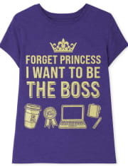Girls Princess Boss Graphic Tee