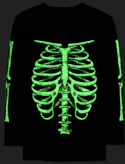 Camiseta con gráfico de esqueleto resplandeciente de papá y yo para hombre