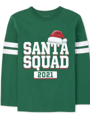 Camiseta estampada unisex para niños a juego con la familia Santa Squad