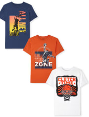 3-Pack The Children's Place Boys Basketball Graphic Tee (various colors)