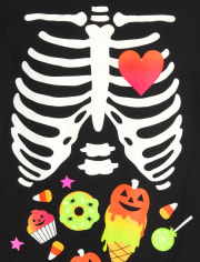 Womens Mommy And Me Glow Candy Skeleton Graphic Tee