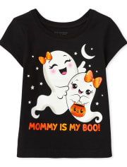 Camiseta con estampado de fantasmas para bebés y niñas pequeñas