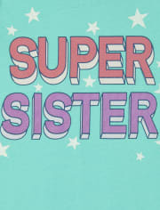 Baby and Toddler Girls Super Sister Graphic Tee