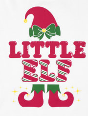 T-shirt graphique assorti pour bébés et petites filles, petit elfe familial