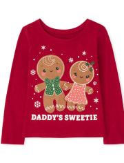 Baby and Toddler Girls Gingerbread Graphic Tee
