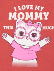 Camiseta estampada Love Mom para bebés y niñas pequeñas