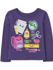 Baby and Toddler Girls School Supplies Graphic Tee