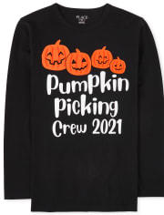 Unisex Adult Matching Family Pumpkin Picking Graphic Tee
