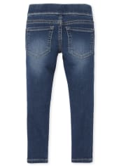 Paquete de 3 jeans tipo legging de mezclilla de punto elástico para niñas