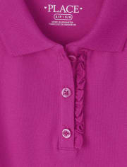 Girls Uniform Ruffle Pique Polo 3-Pack