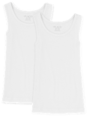 Camiseta sin mangas acanalada de uniforme para niñas, paquete de 2