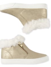 Girls Metallic Sneaker Boots